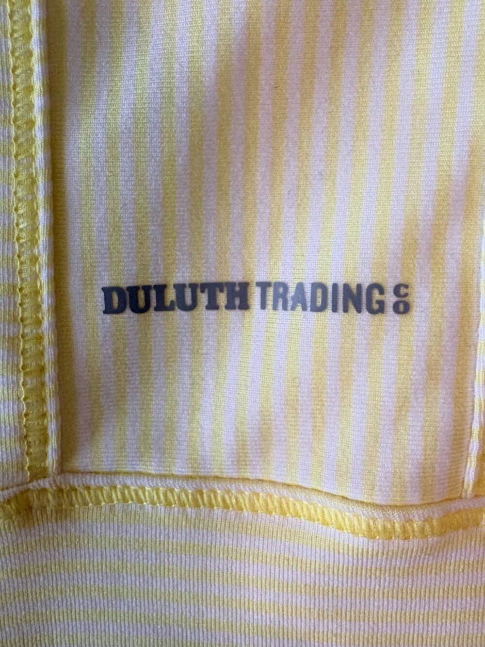 Duluth Trading Co Pier Genius Tank Yellow White Striped Built In Bra Size S - Picture 4 of 7